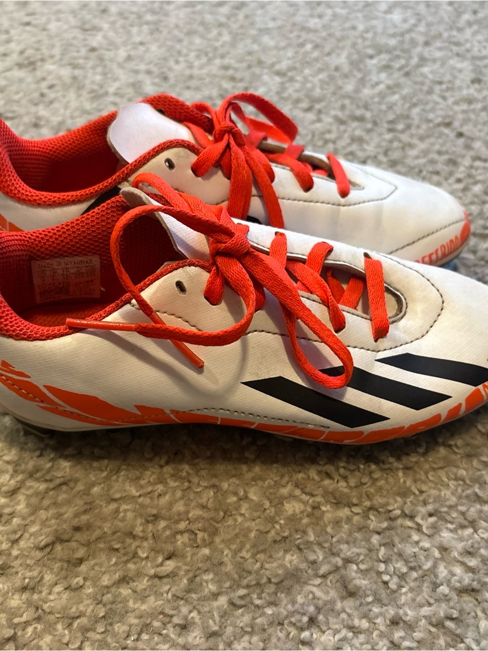 Adidas X SPEEDPORTAL MESSI.4 FLEXIBLE GROUND Cleats Sz 2 Orange White